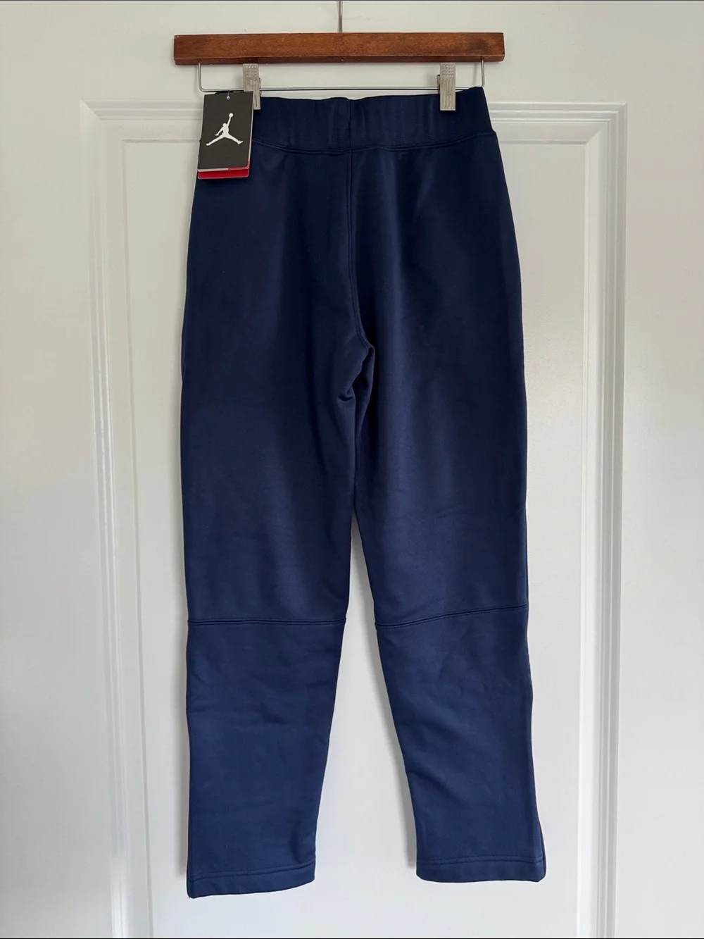 New Kids Nike Jordan Therma-Fit Dark Blue Sweatpants w Orange Logo M